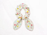 Bunny Scrunchie Mint Pink Dots