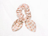 Bunny Scrunchie Peach Gingham