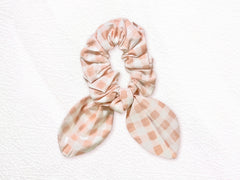 Bunny Scrunchie Peach Gingham