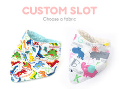 Custom Slot Bandana Bib (Reverse Minky)