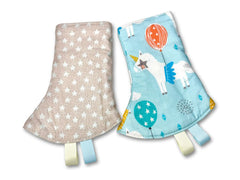 Corner Drool Pads Unicorn Party Blue
