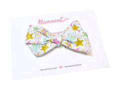 Bow Headband / Clip Glitter Stars