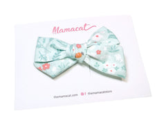 Bow Headband / Clip Mint Rabbit