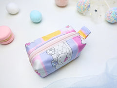 Mini Poofy Pouch Hello Kitty Pink Grid