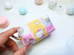 Mini Poofy Pouch Hello Kitty Pink Grid