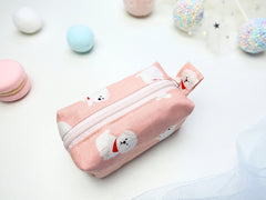 Mini Poofy Pouch Puppy Pink