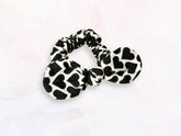 Mini Scrunchie Black Hearts