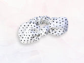 Mini Scrunchie Black Hearts on White