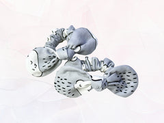 Mini Scrunchie Grey Clouds