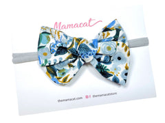 Bow Headband Garden Party Blue