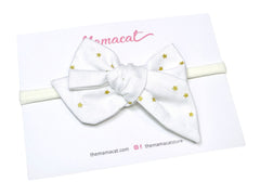 Bow Headband Gold Stars