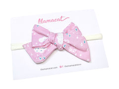 Bow Headband Pink Rain Clouds