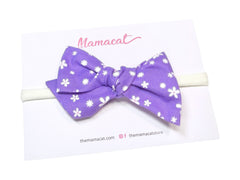Bow Headband Purple Daisy