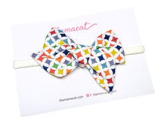 Bow Headband Rainbow Diamonds
