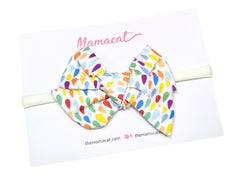 Bow Headband Rainbow Droplets