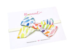 Bow Headband Rainbow Raindrops