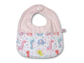 Round Bib Dotty Animals Pink