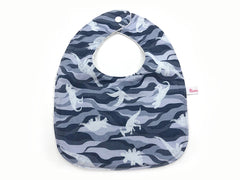 Round Bib Dino Waves Grey