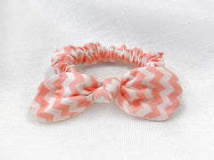 Mini Scrunchie Chevron Light Coral