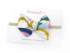 Bow Headband Rainbow Waves Vintage