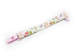Pacifier Strap / Toy Strap Floral Rabbits