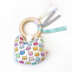 Teether Ring Rainbow Cats