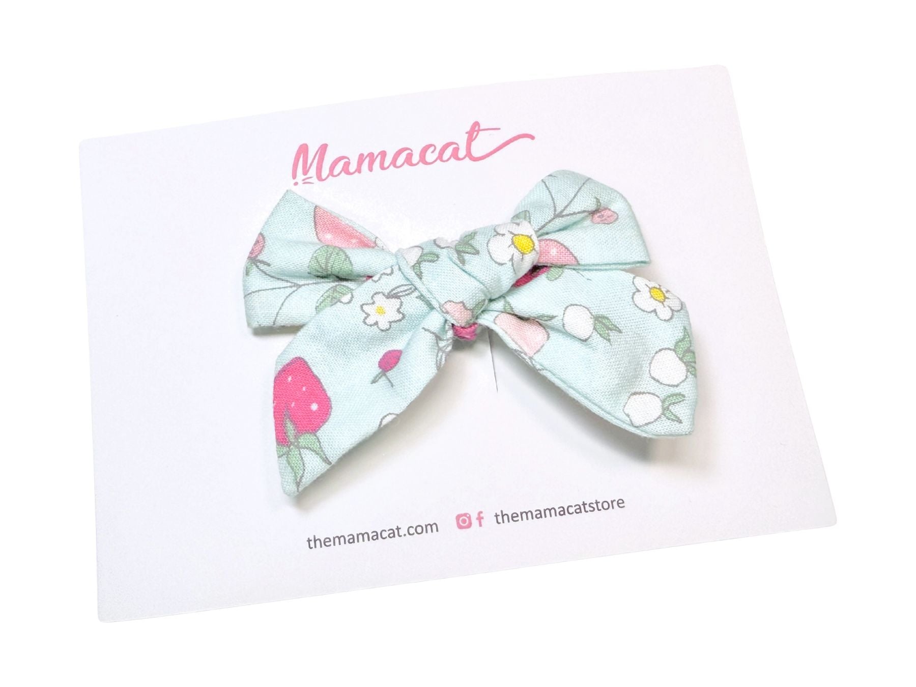 Bow Headband / Hair Clip Strawberry Garden