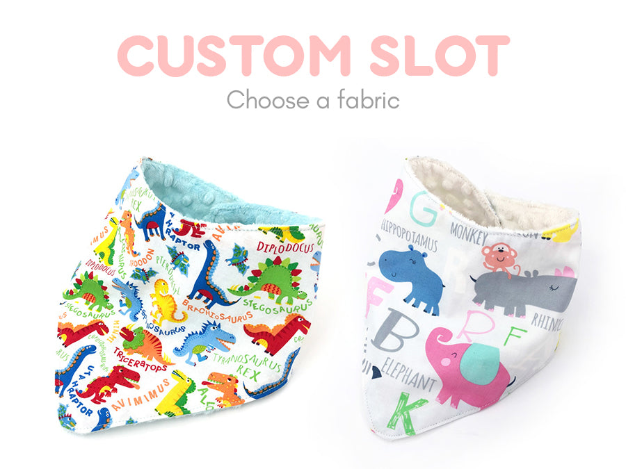 Custom Slot Bandana Bib (Reverse Minky)
