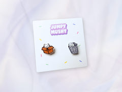 Meow in Bin Ear Studs