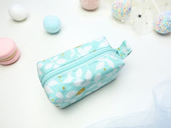 [LAST PIECE] Mini Poofy Pouch Aqua Ivy