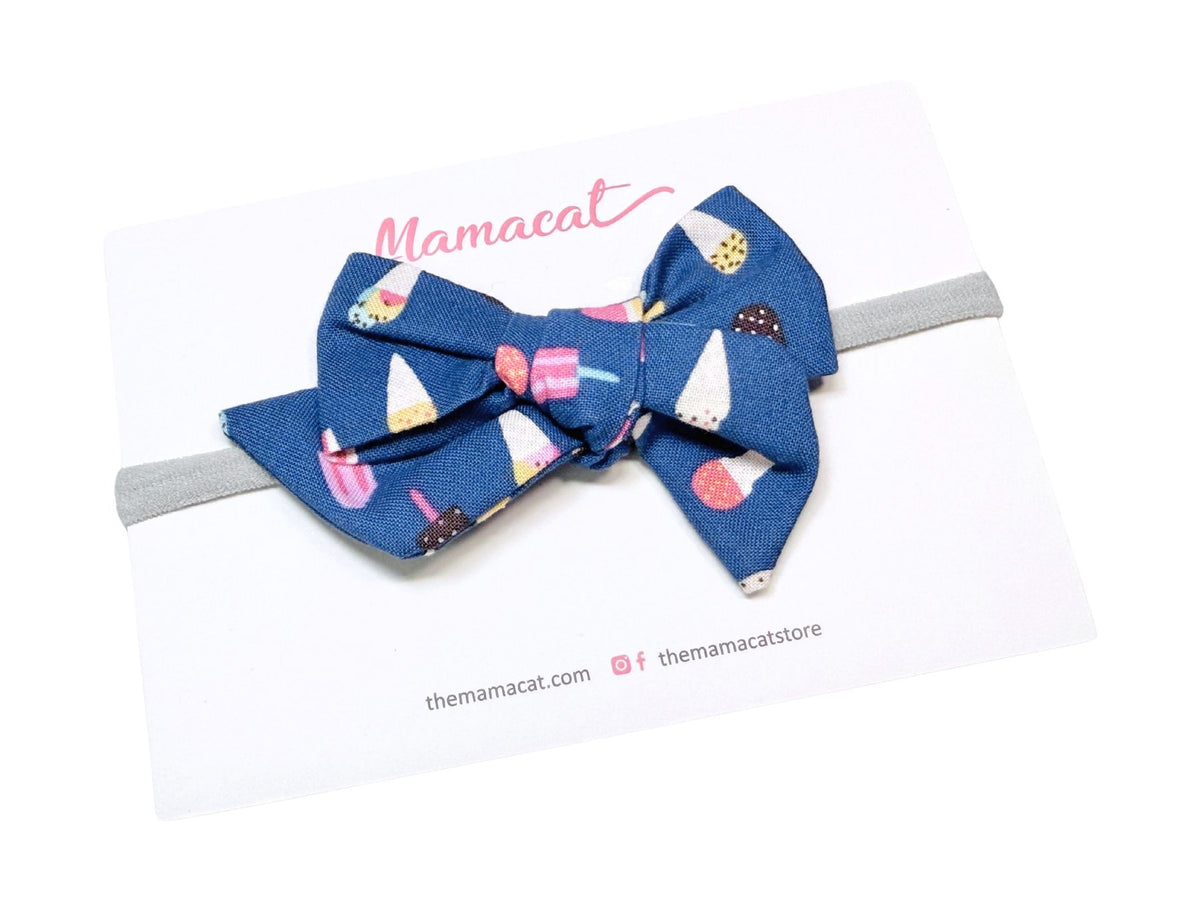 [LAST PIECE] Bow Headband Ice Cream Navy