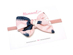 [LAST PIECE] Bow Headband Rose Gold Floral Pink