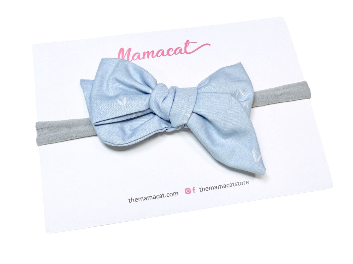 Bow Headband Simple Blue