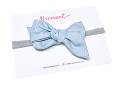 Bow Headband Simple Blue