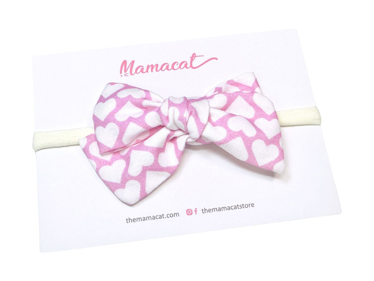 Bow Headband Sweet Pink Heart