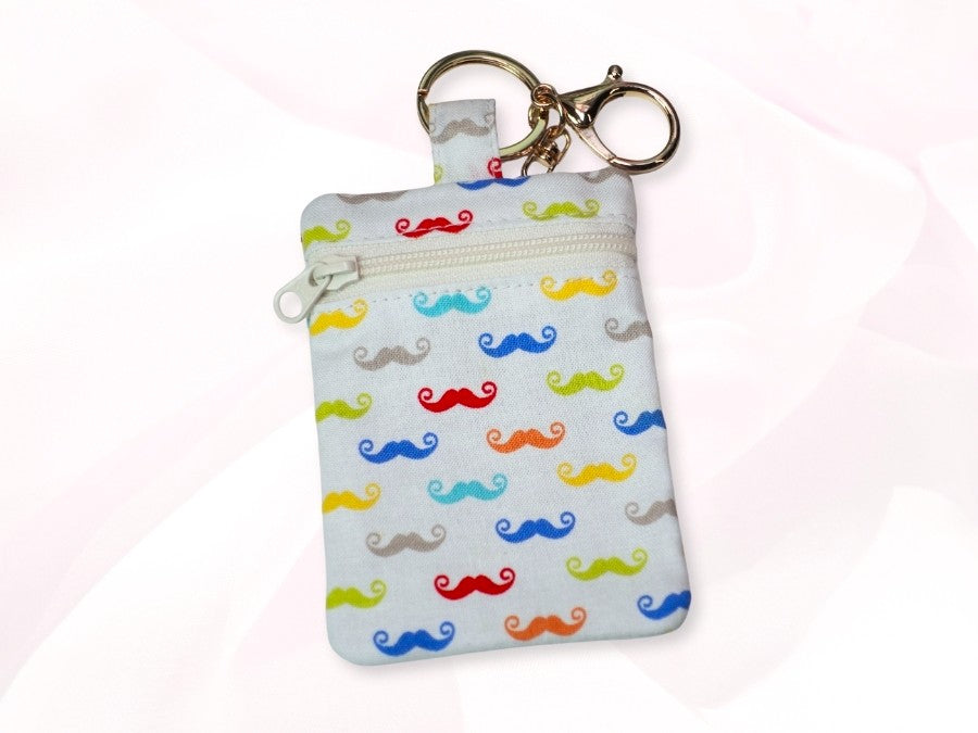 [LAST PIECE] Zippy Pouch Rainbow Moustache