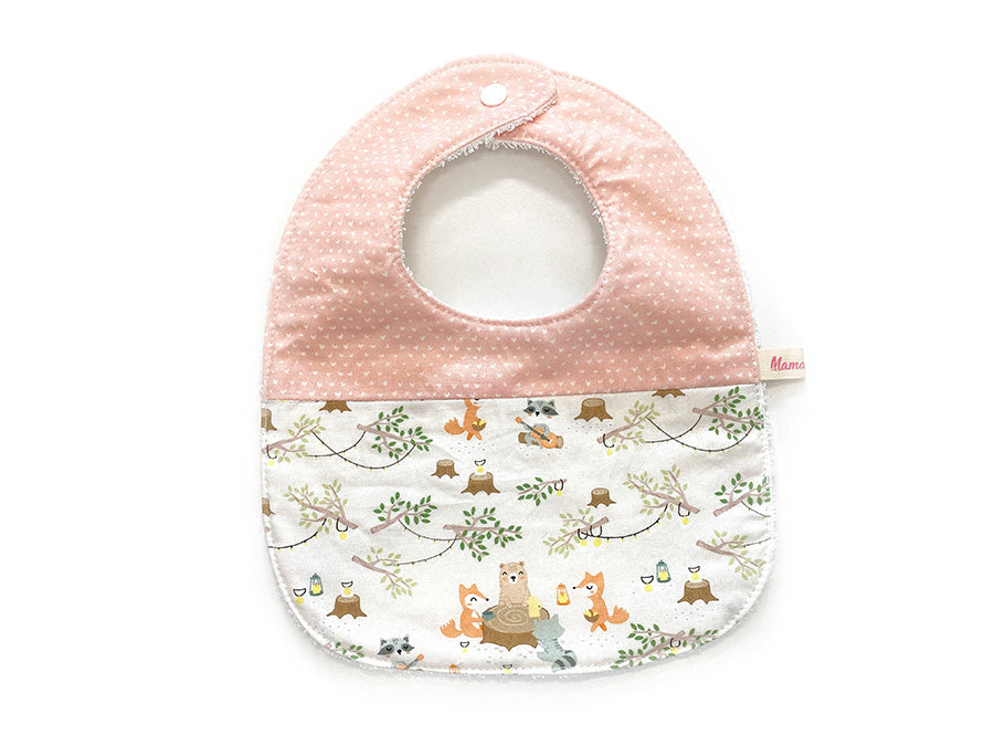 IN-STOCK Round Bib Forest Gathering Coral