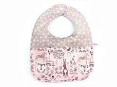 Round Bib Pink Forest Stars