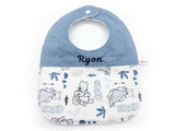 IN-STOCK Round Bib Pooh Forest Blue