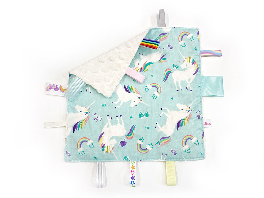 IN-STOCK Taggie Blanket Mint Unicorn
