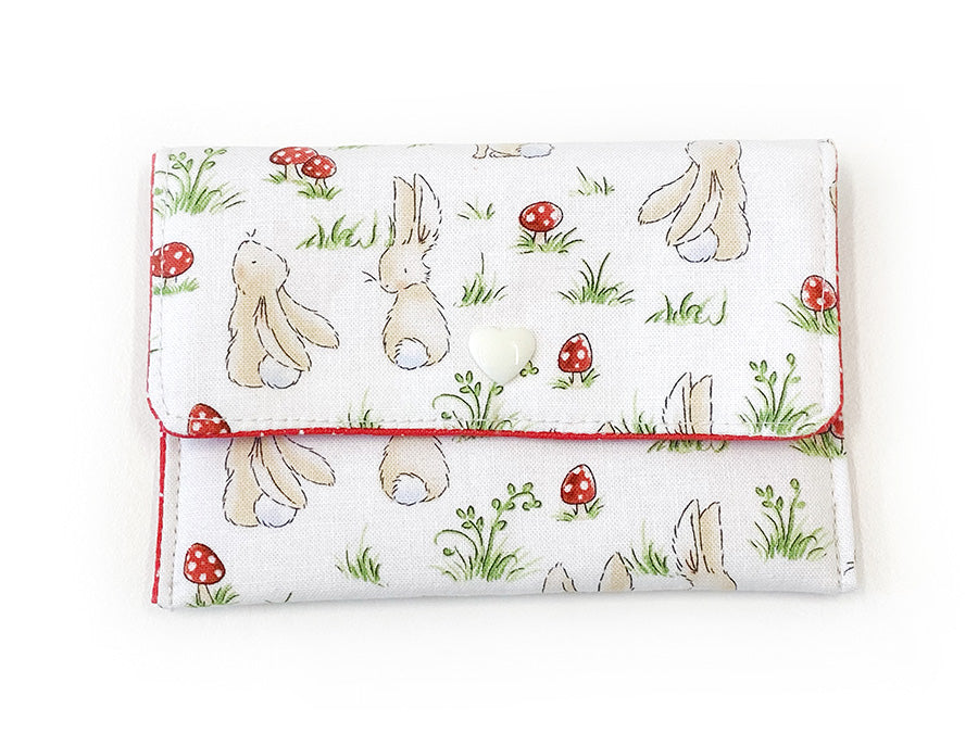 PRE-ORDER Fabric Wallet Rabbit Shrooms