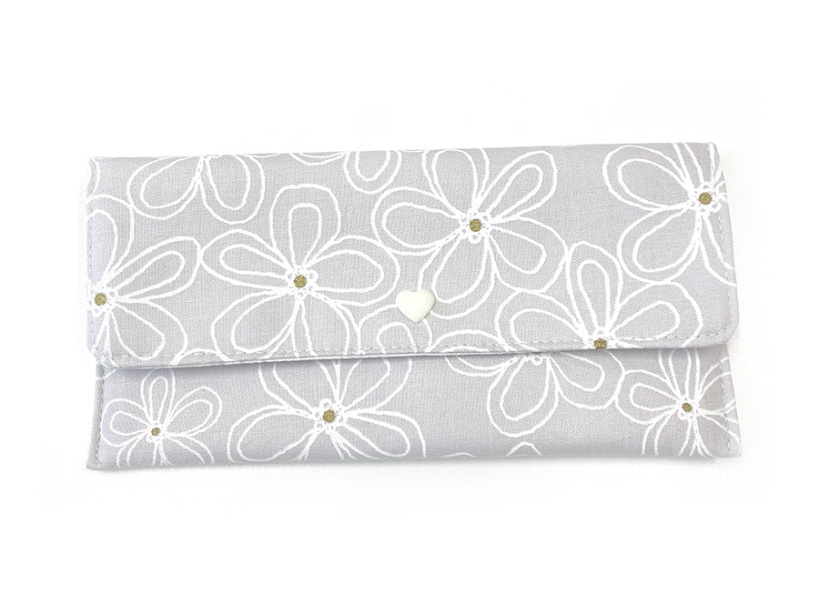 PRE-ORDER Fabric Wallet Petal Sketch Grey