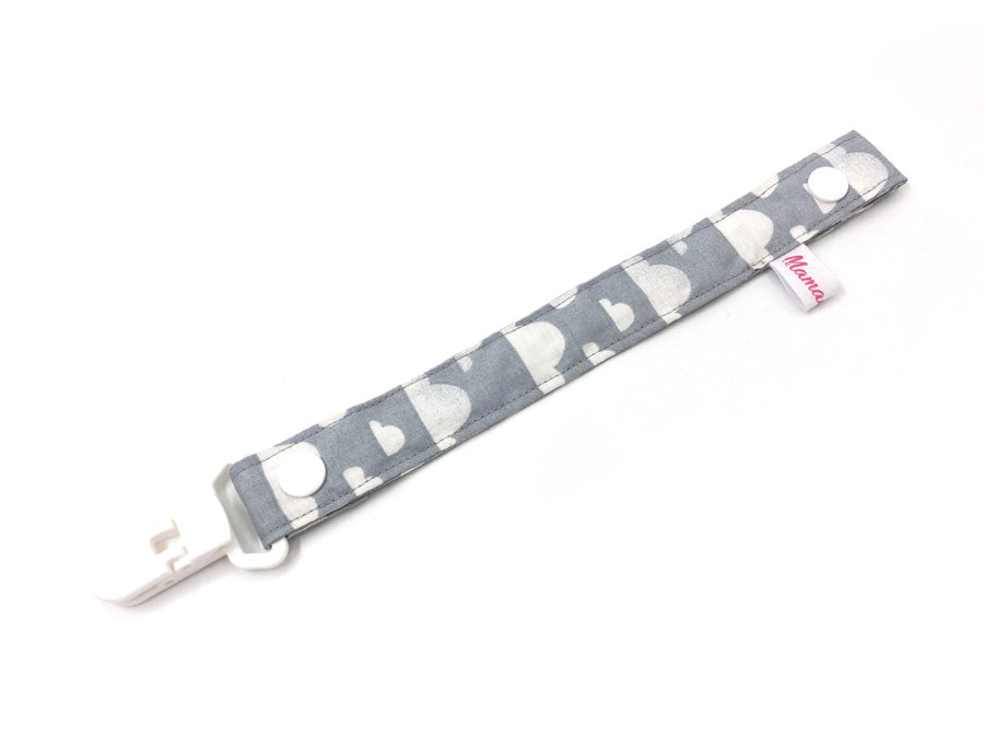 Pacifier Strap / Toy Strap Grey Clouds