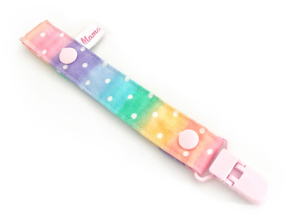 PRE-ORDER Pacifier Strap Rainbow Dots