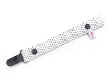 PRE-ORDER Pacifier Strap Tiny B/w Hearts