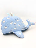 PRE-ORDER Rattle Whale Narwhal Blue Hearts